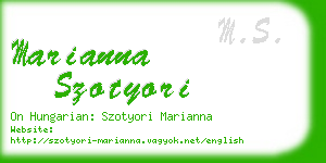 marianna szotyori business card